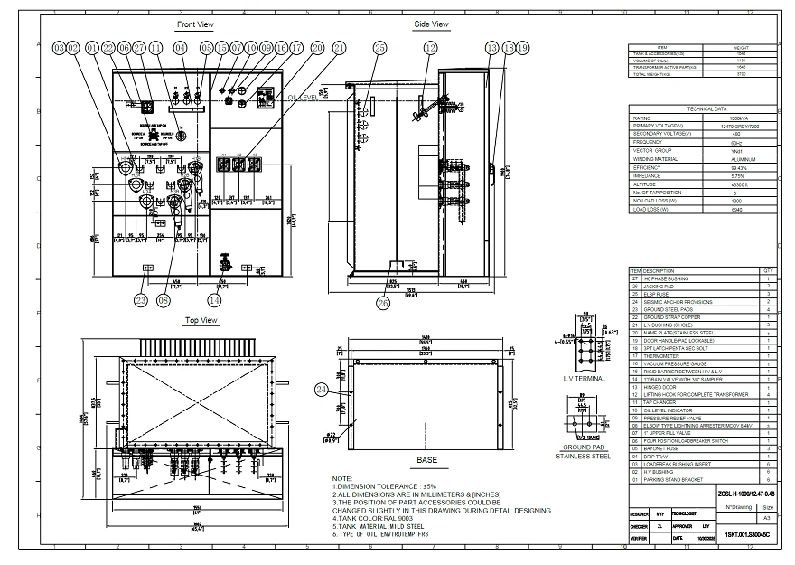 1000 kva pad mounted transformer-technical-drawing 1000 kva pad mounted transformer-technical-drawing